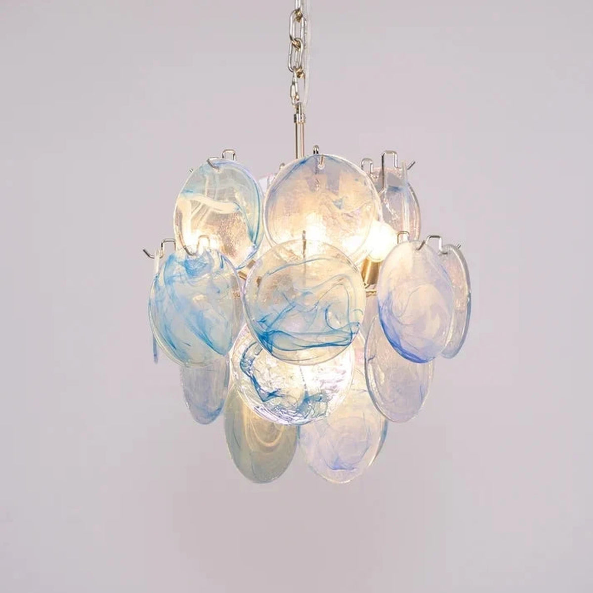 Celestial Disc Pendant Light in blue glass for Kitchen Island by AUVIELIGHT