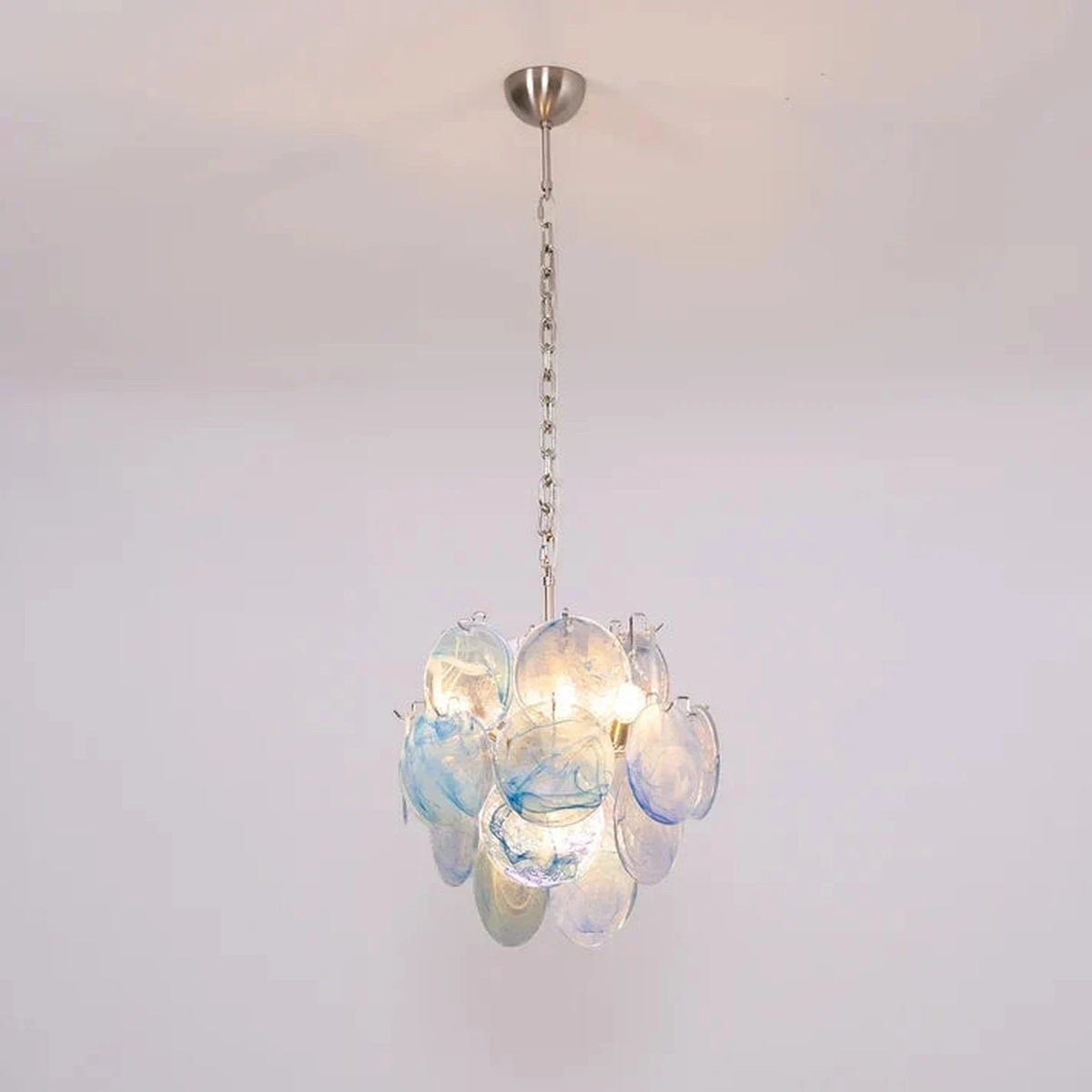 Celestial Disc Pendant Light in blue glass for Kitchen Island by AUVIELIGHT