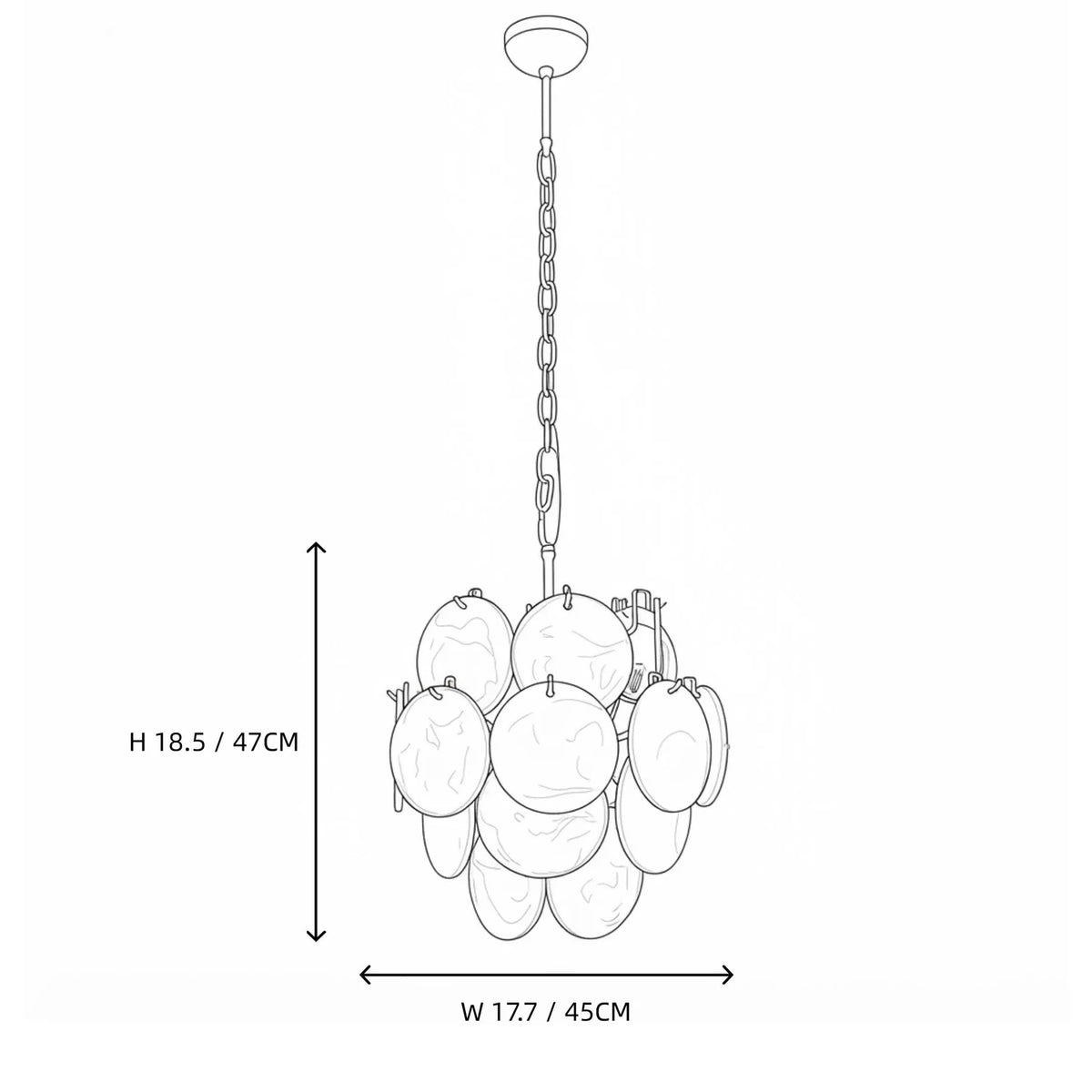 Celestial Disc Pendant Light in blue glass for Kitchen Island by AUVIELIGHT
