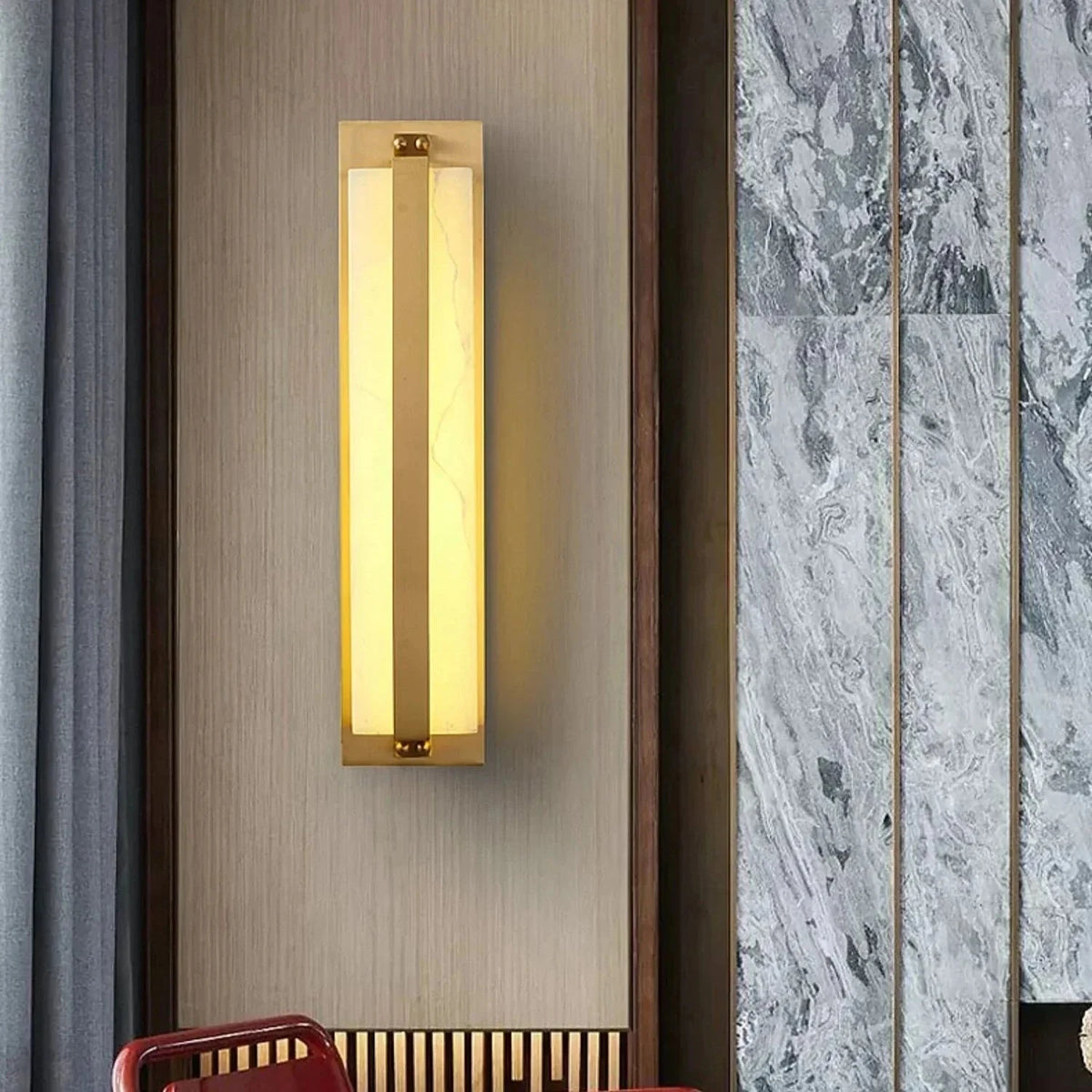 Central Wall Light in alabaster for Hallway by AUVIELIGHT