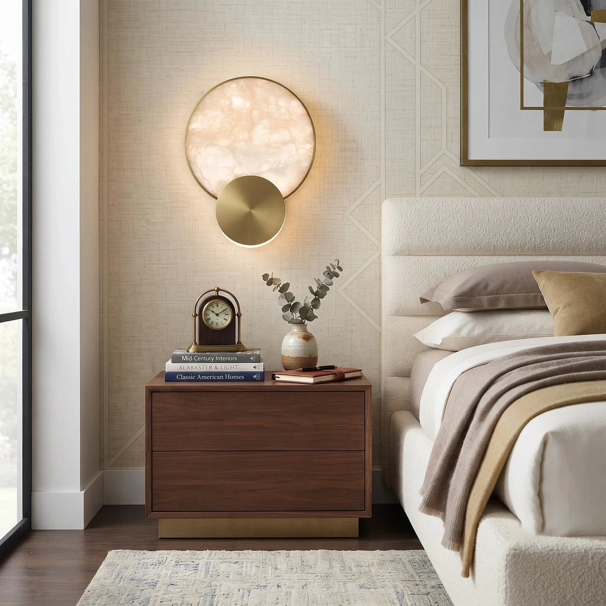 Cloud Disc Light in stone for Living Room by AUVIELIGHT
