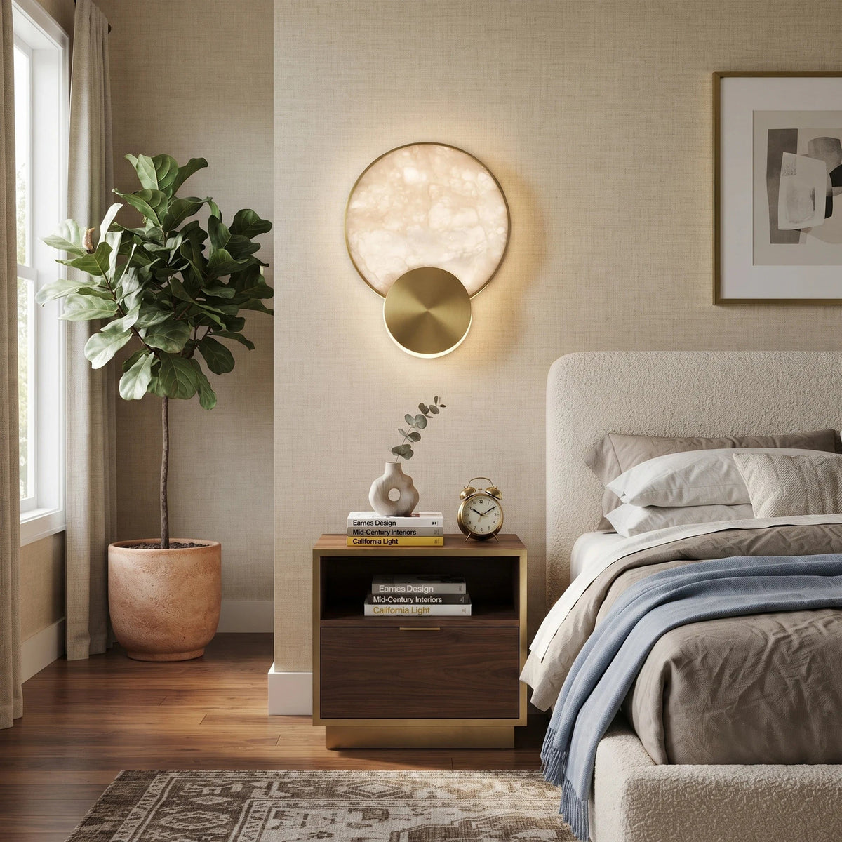 Cloud Disc Light in stone for Living Room by AUVIELIGHT