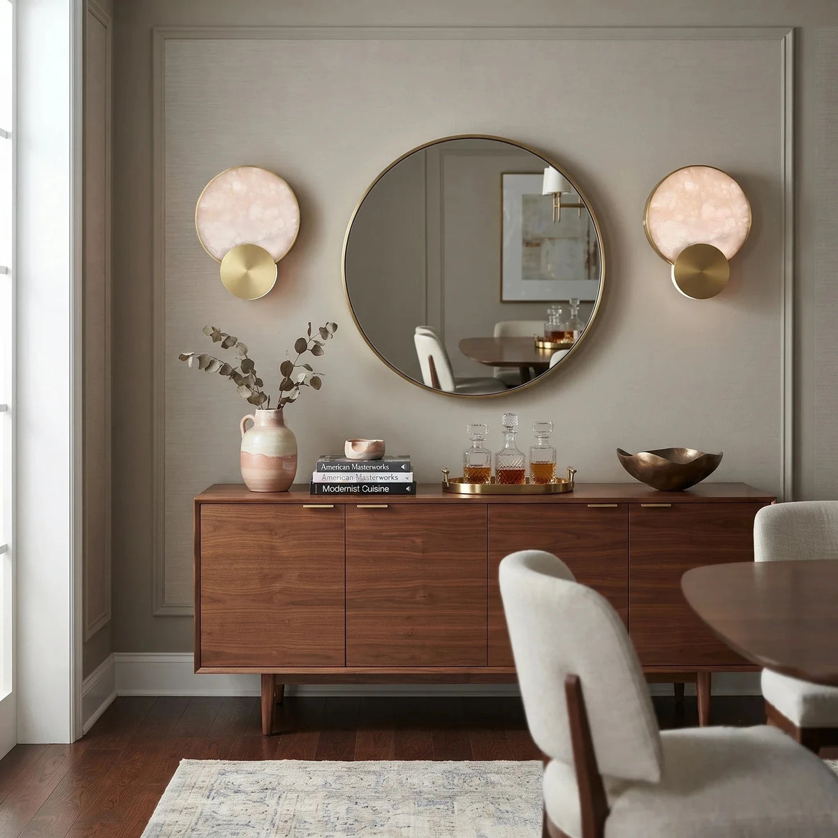 Cloud Disc Light in stone for Living Room by AUVIELIGHT