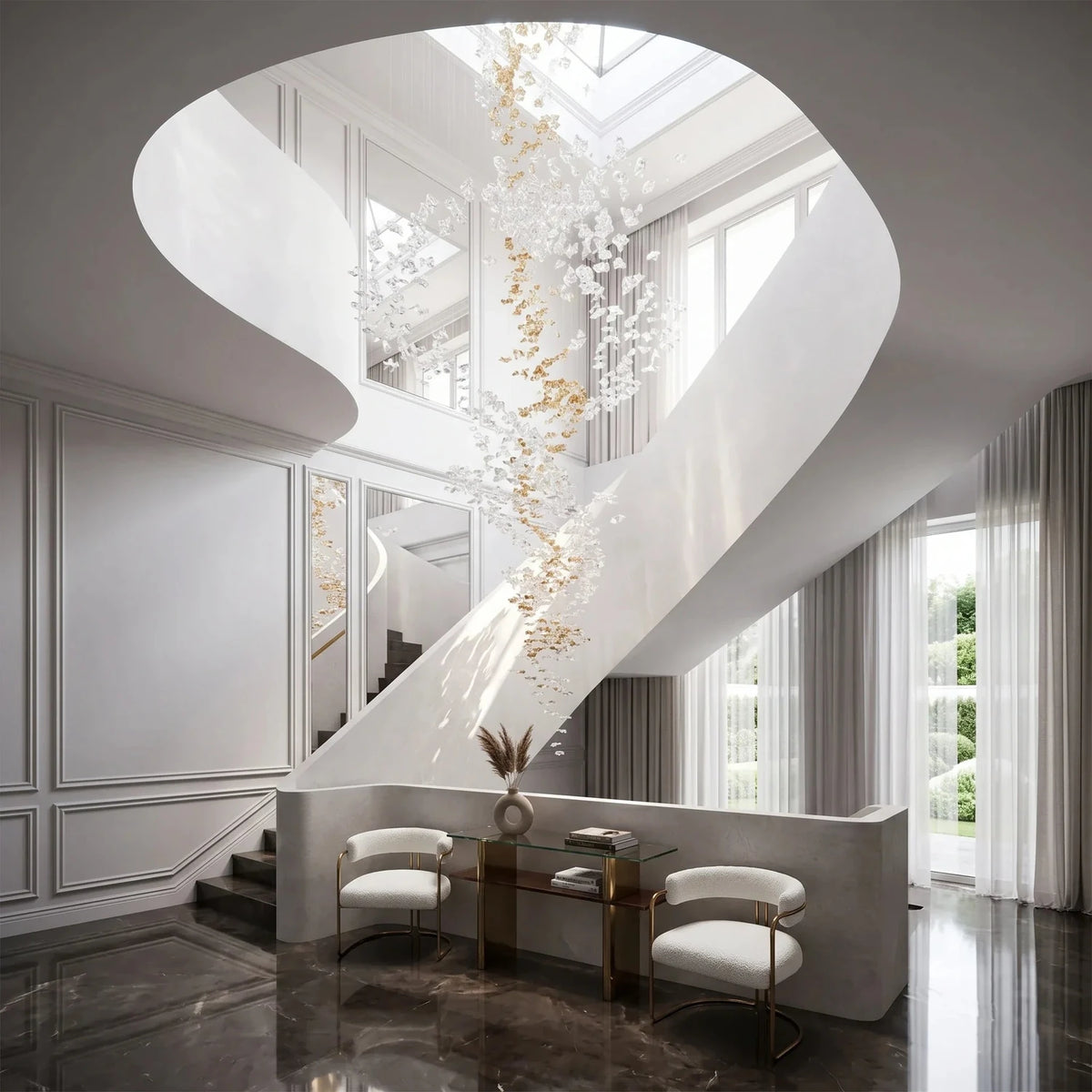 Cloud Floating Chandelier for Dining Room light fixture by AUVIELIGHT