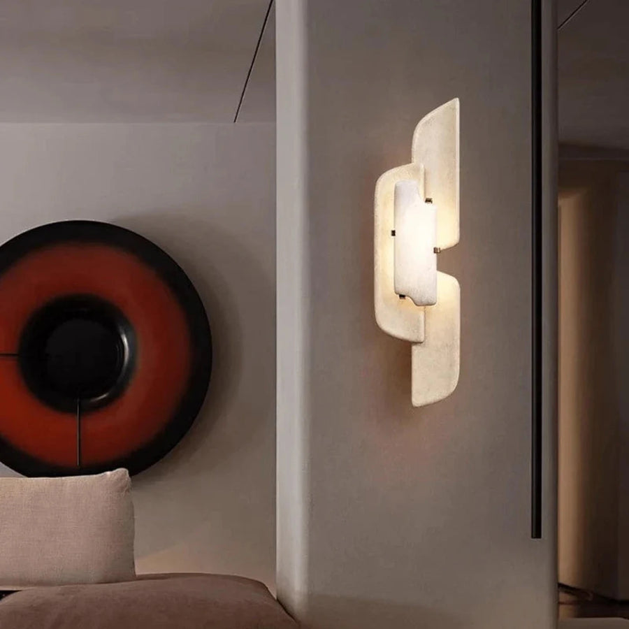 Cloud Layered Wall Sconce in stone for Hallway light fixture by AUVIELIGHT
