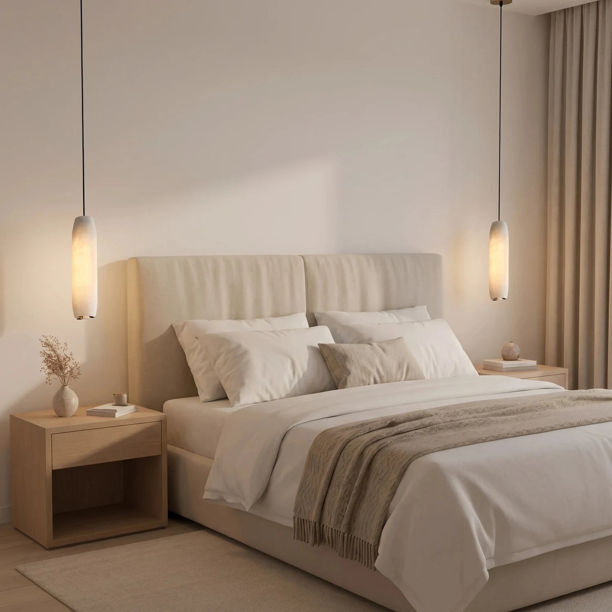 Cocoon Alabaster Mini Pendant Light by AUVIELIGHT