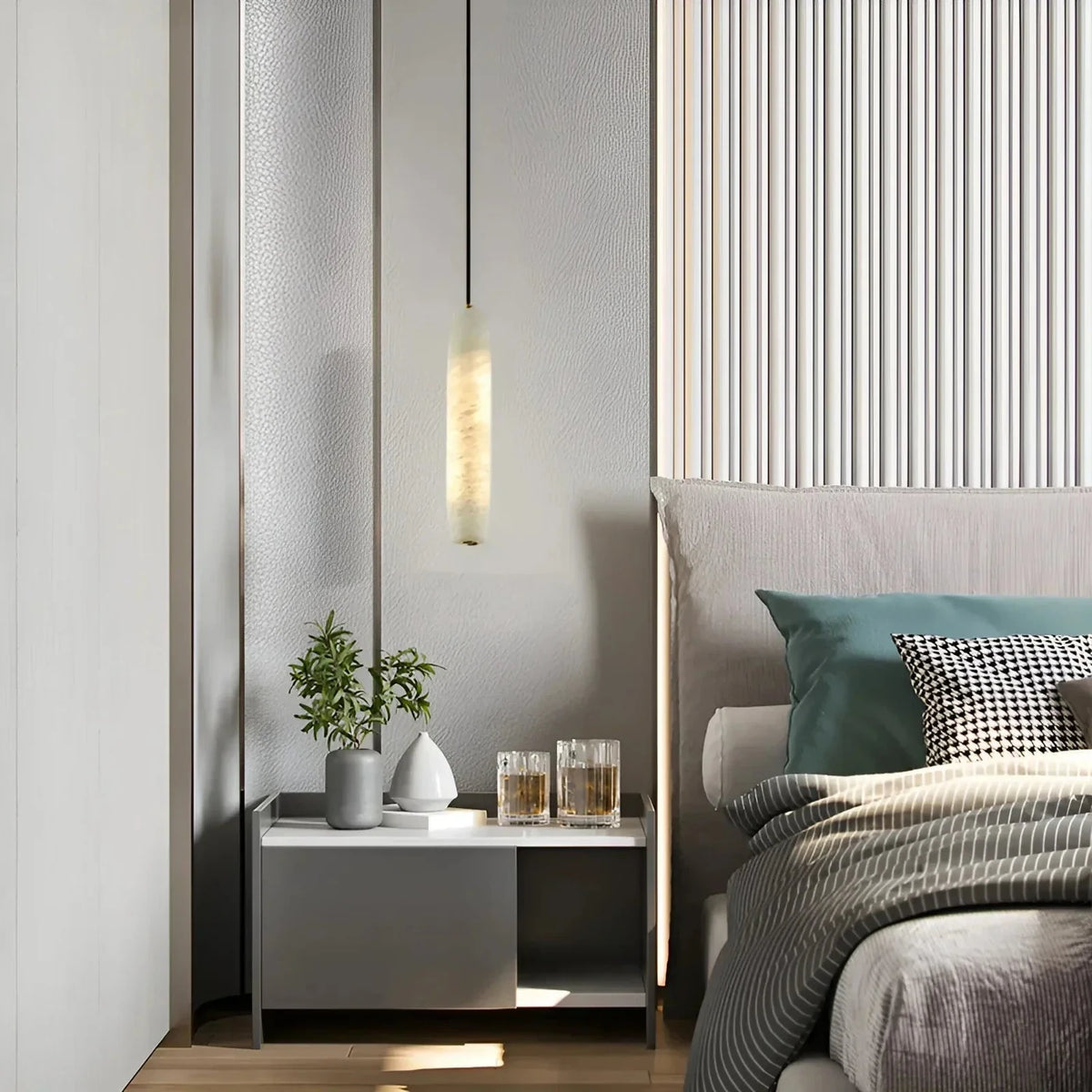Cocoon Alabaster Mini Pendant Light by AUVIELIGHT