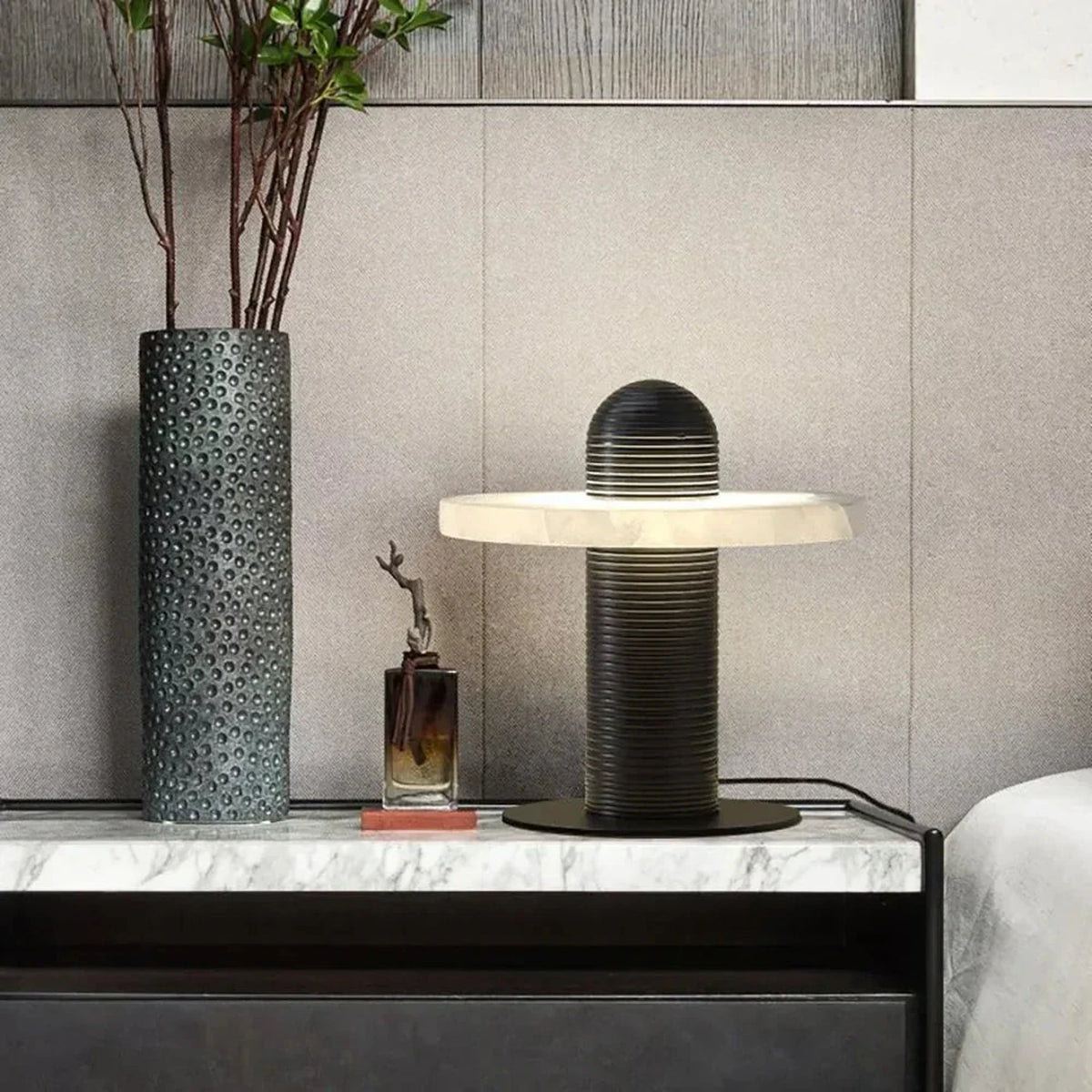 Column Lamp in alabaster for Living Room light fixture by AUVIELIGHT