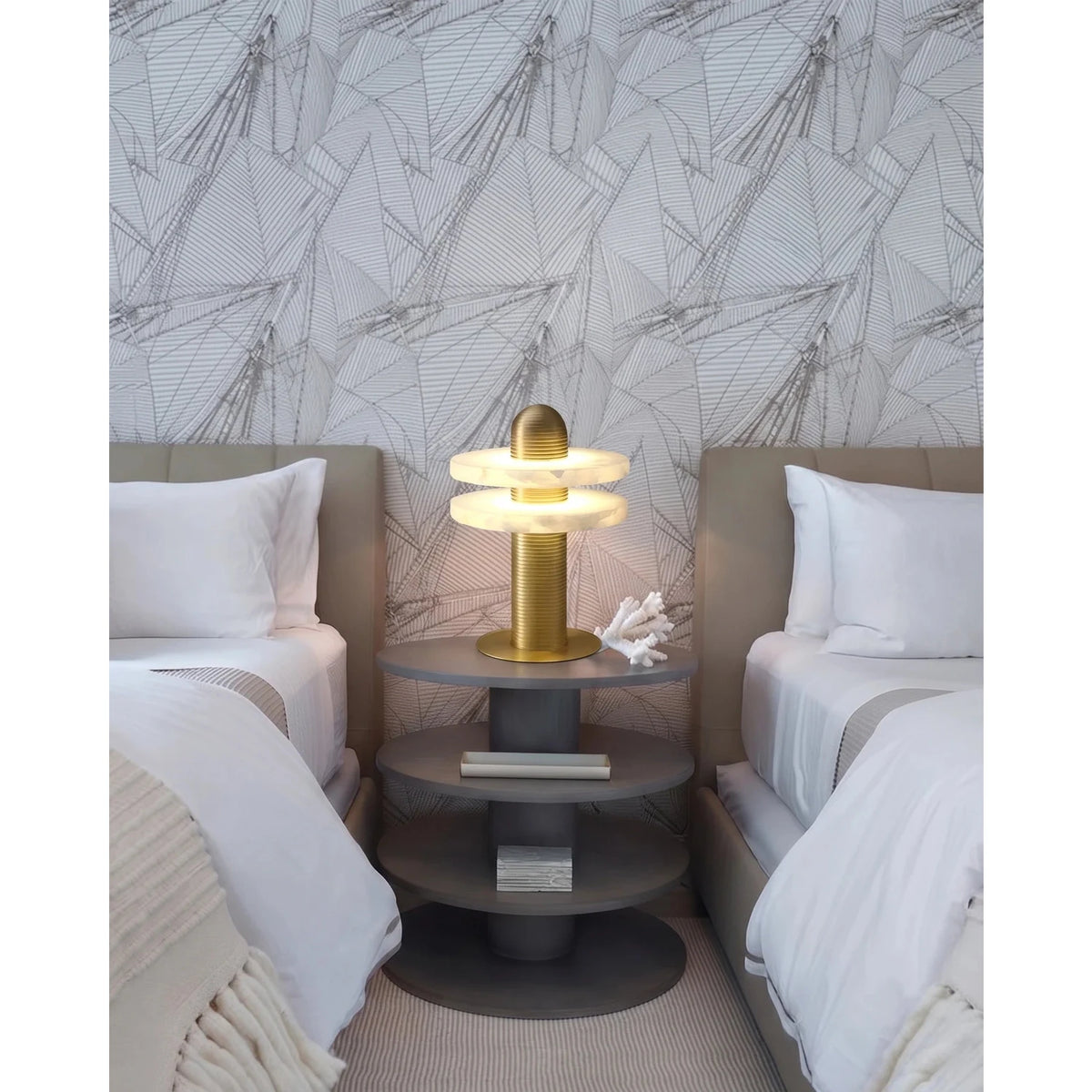 Column Lamp in alabaster for Living Room light fixture by AUVIELIGHT