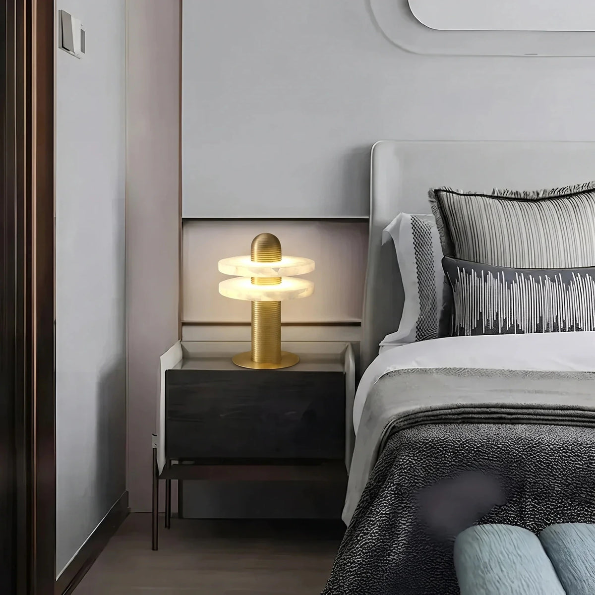Column Lamp in alabaster for Living Room light fixture by AUVIELIGHT