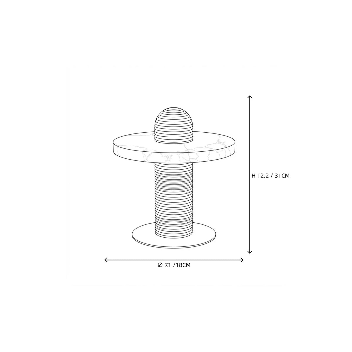 Column Lamp in alabaster for Living Room light fixture by AUVIELIGHT