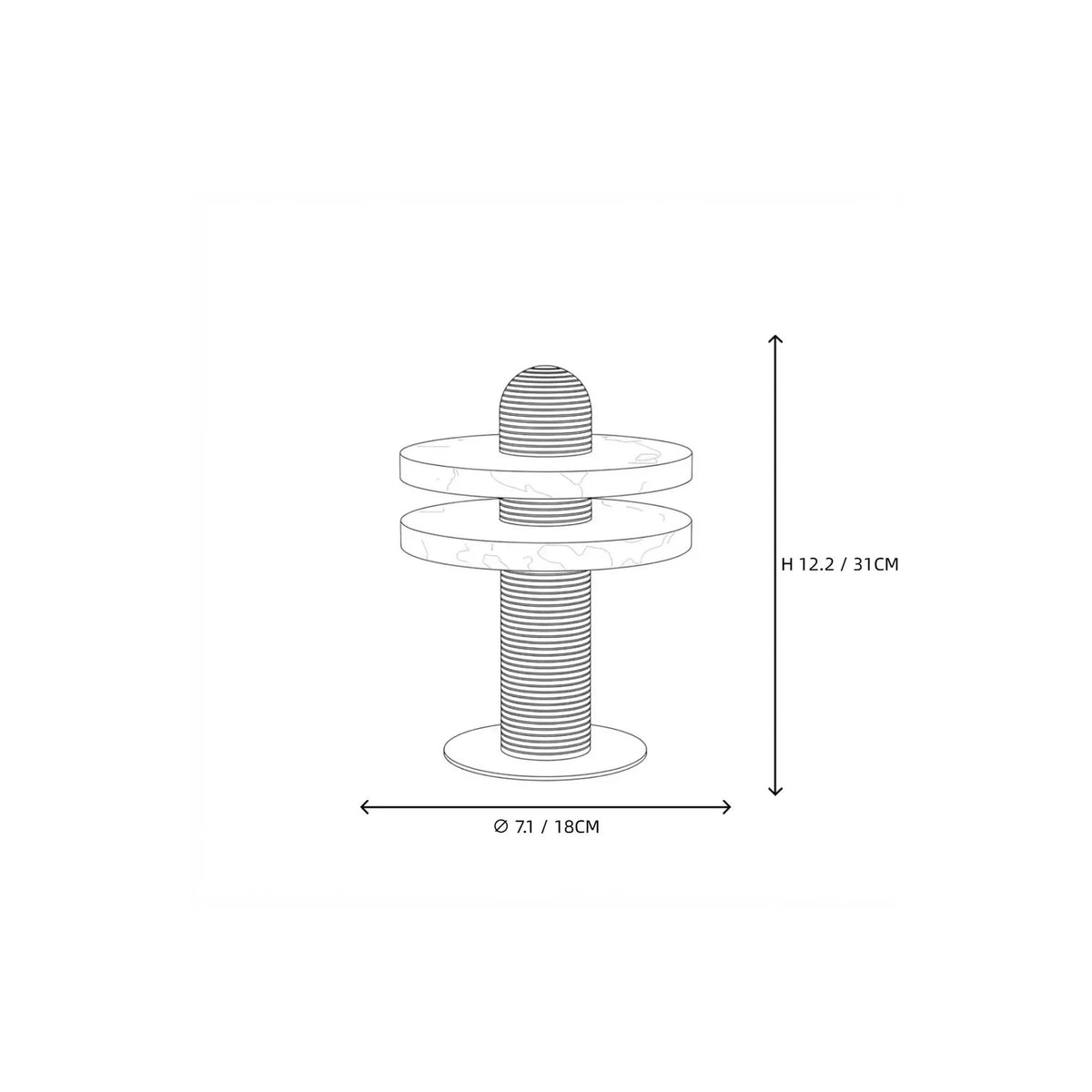 Column Lamp in alabaster for Living Room light fixture by AUVIELIGHT