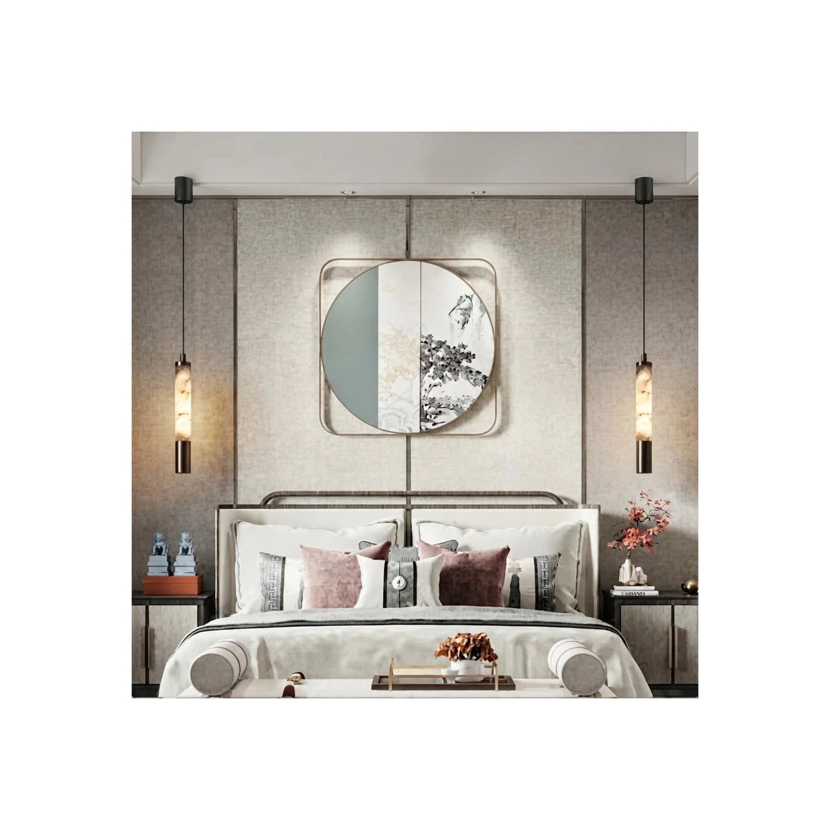 Columnar Alabaster Pendant Light by AUVIELIGHT