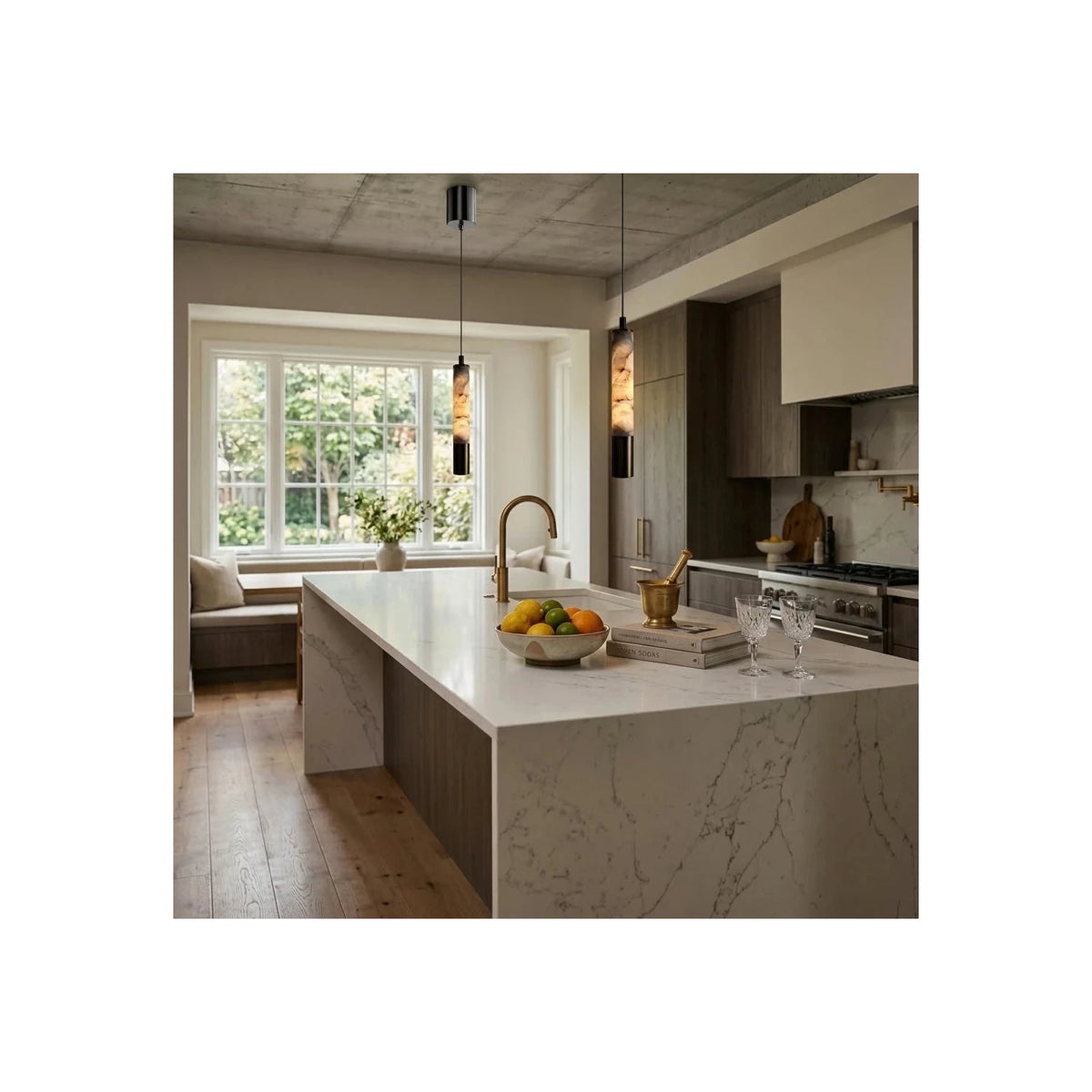 Columnar Alabaster Pendant Light by AUVIELIGHT