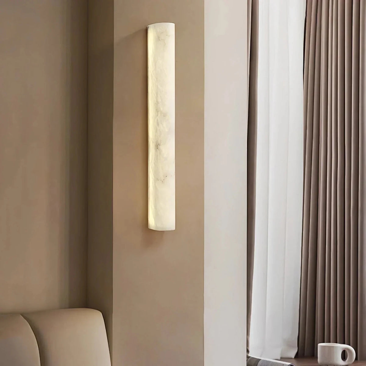 Columnar Rectangular Alabaster Wall Sconce light fixture by AUVIELIGHT