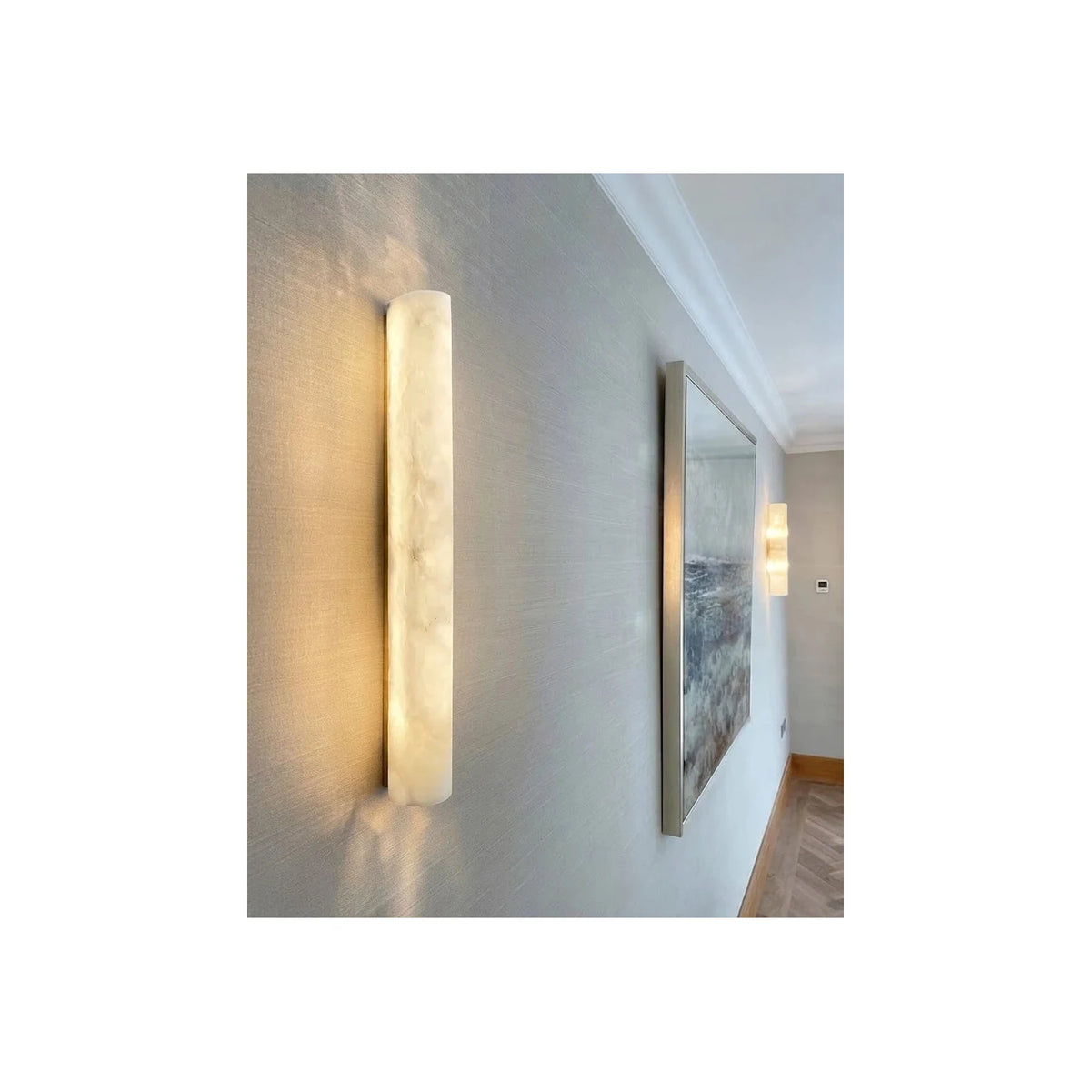 Columnar Rectangular Alabaster Wall Sconce light fixture by AUVIELIGHT