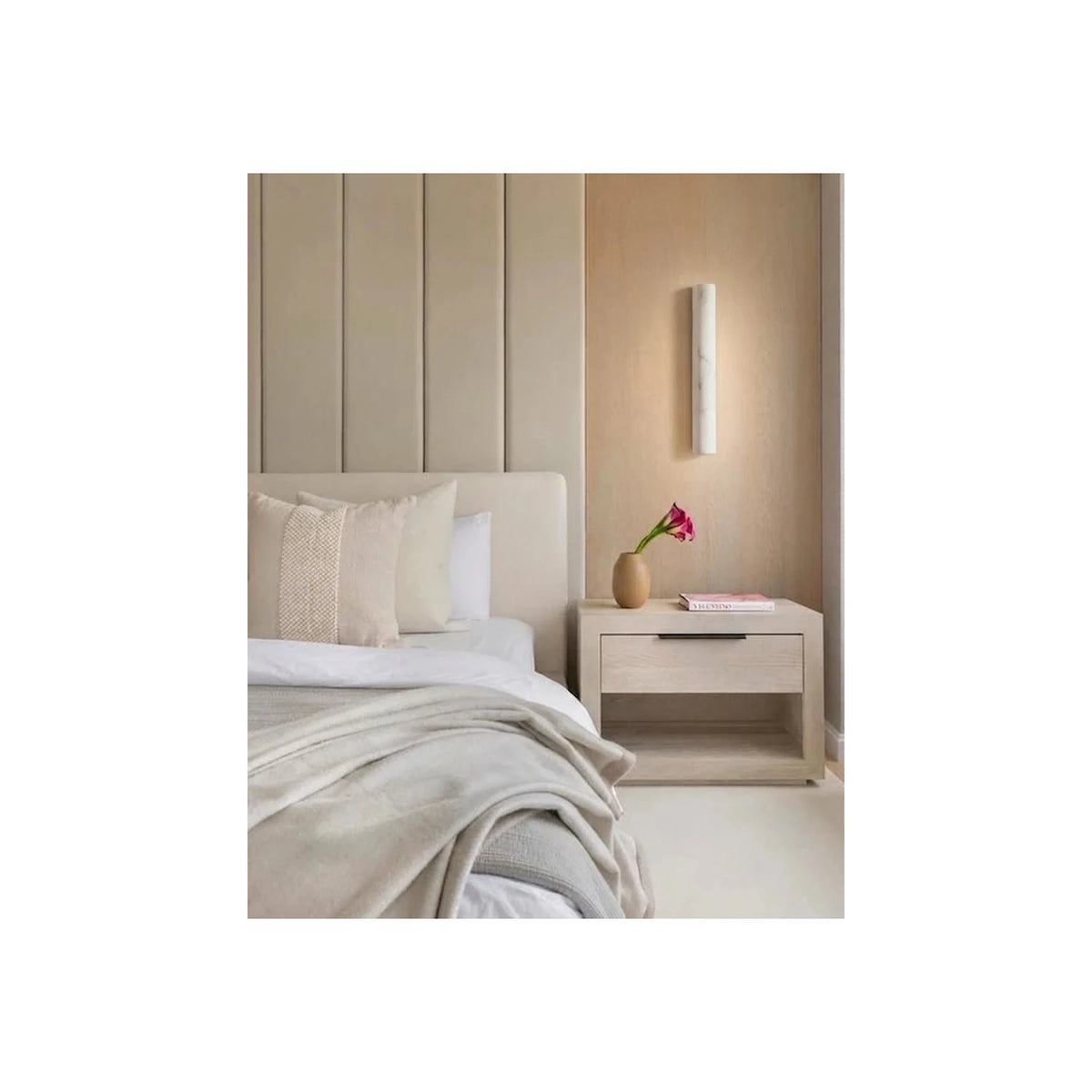Columnar Rectangular Alabaster Wall Sconce light fixture by AUVIELIGHT