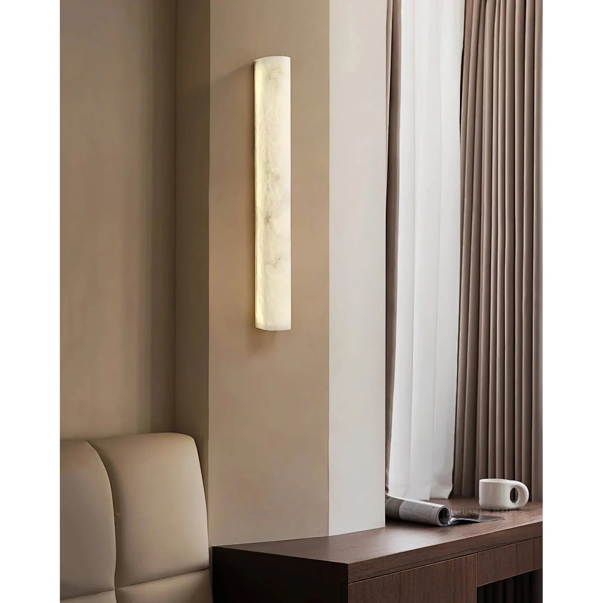 Columnar Rectangular Alabaster Wall Sconce light fixture by AUVIELIGHT