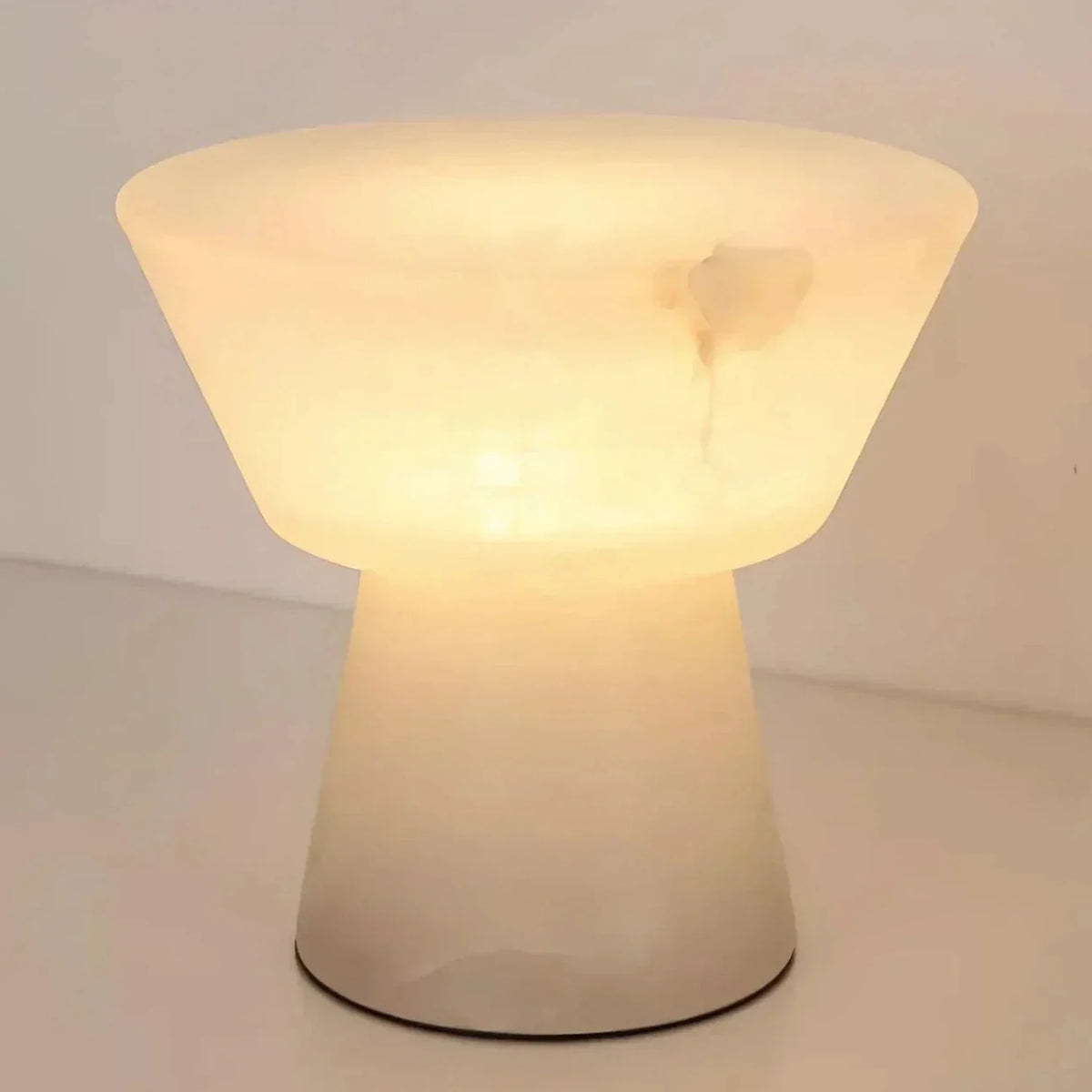 Conical Table Lamp in alabaster for Living Room light fixture by AUVIELIGHT, Dia 20cm x H 20cm / ∅ 7.9″ x H 7.9″ / White / AU plug and 7 other
