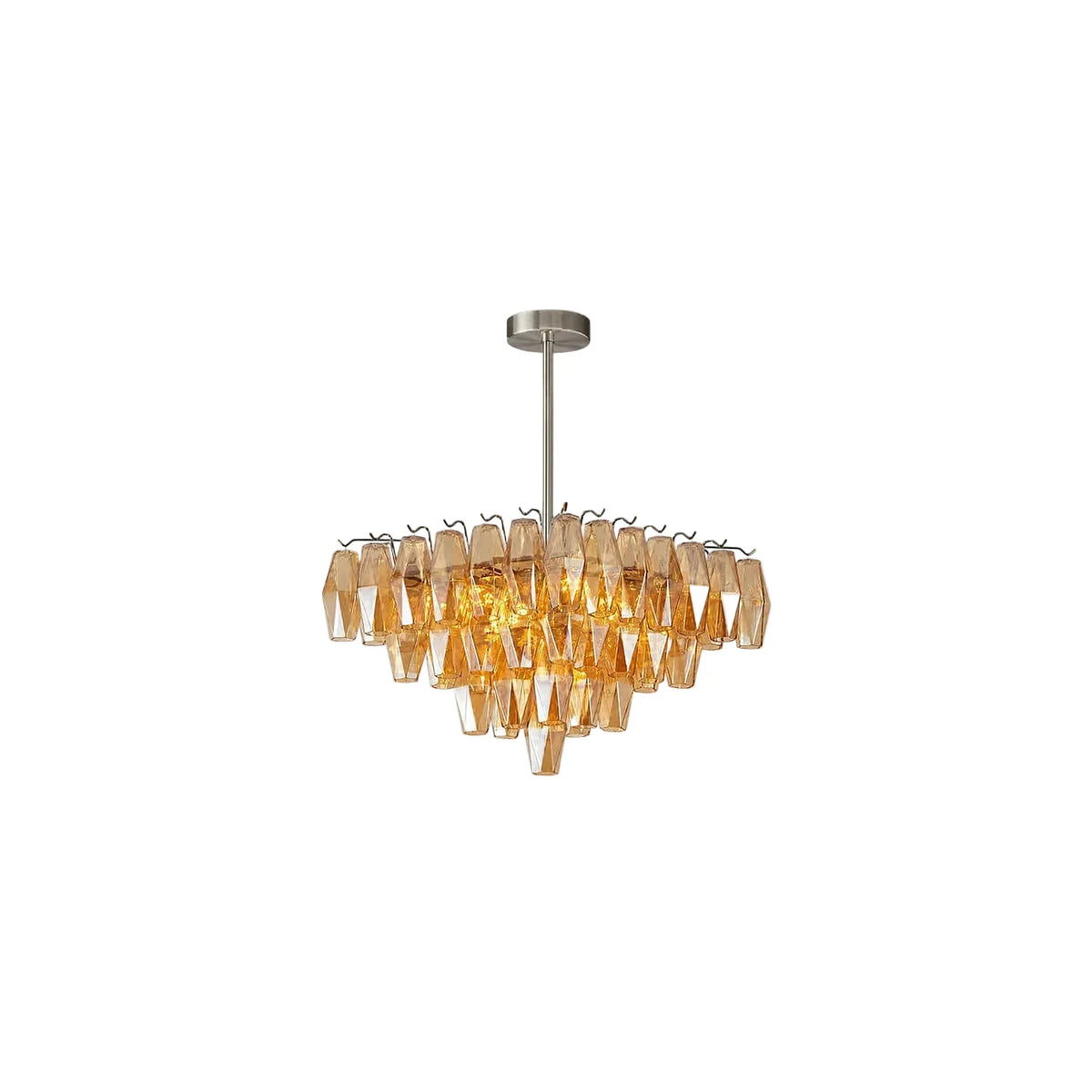 Contemporary Tiered Amber Spindle Glass Chandelier Fixture light fixture by AUVIELIGHT