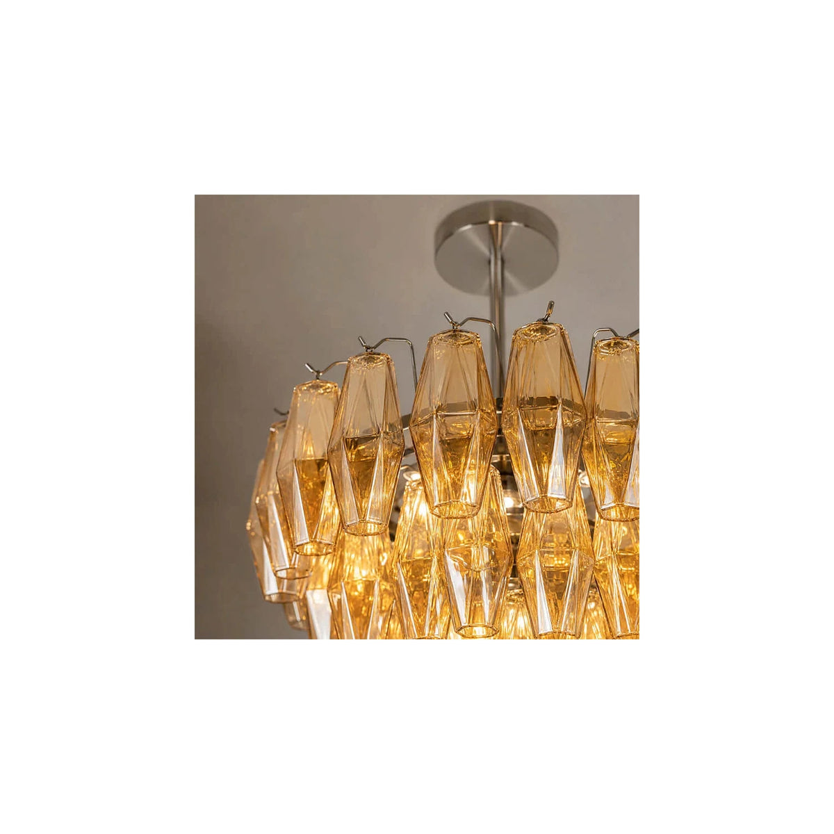 Contemporary Tiered Amber Spindle Glass Chandelier Fixture light fixture by AUVIELIGHT