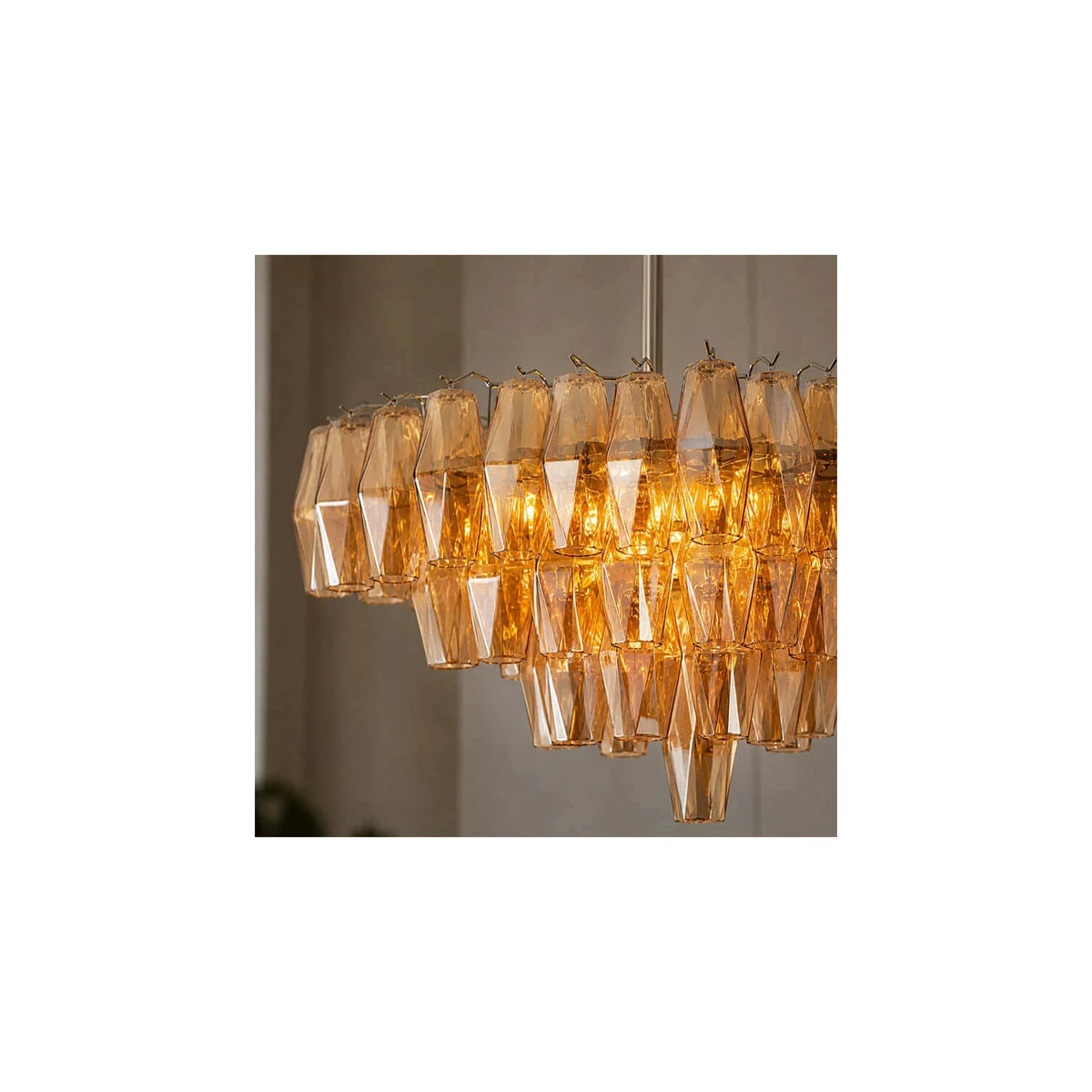 Contemporary Tiered Amber Spindle Glass Chandelier Fixture light fixture by AUVIELIGHT