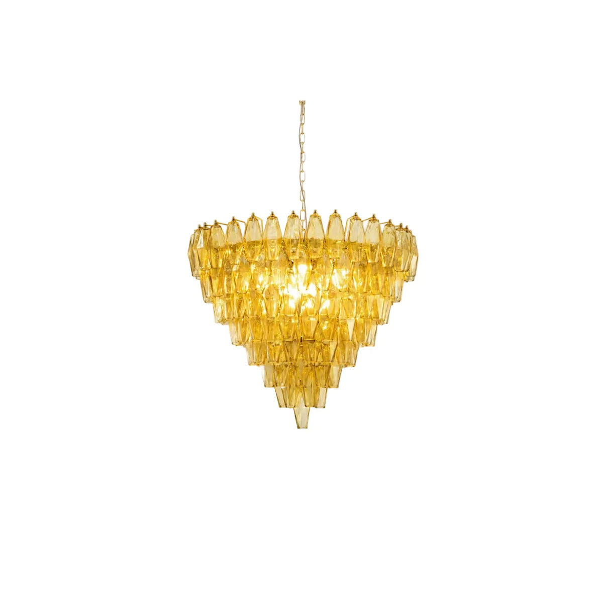 Contemporary Tiered Amber Spindle Glass Chandelier light fixture by AUVIELIGHT
