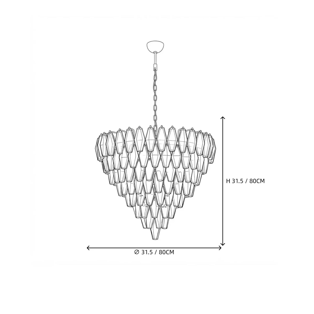 Contemporary Tiered Amber Spindle Glass Chandelier light fixture by AUVIELIGHT