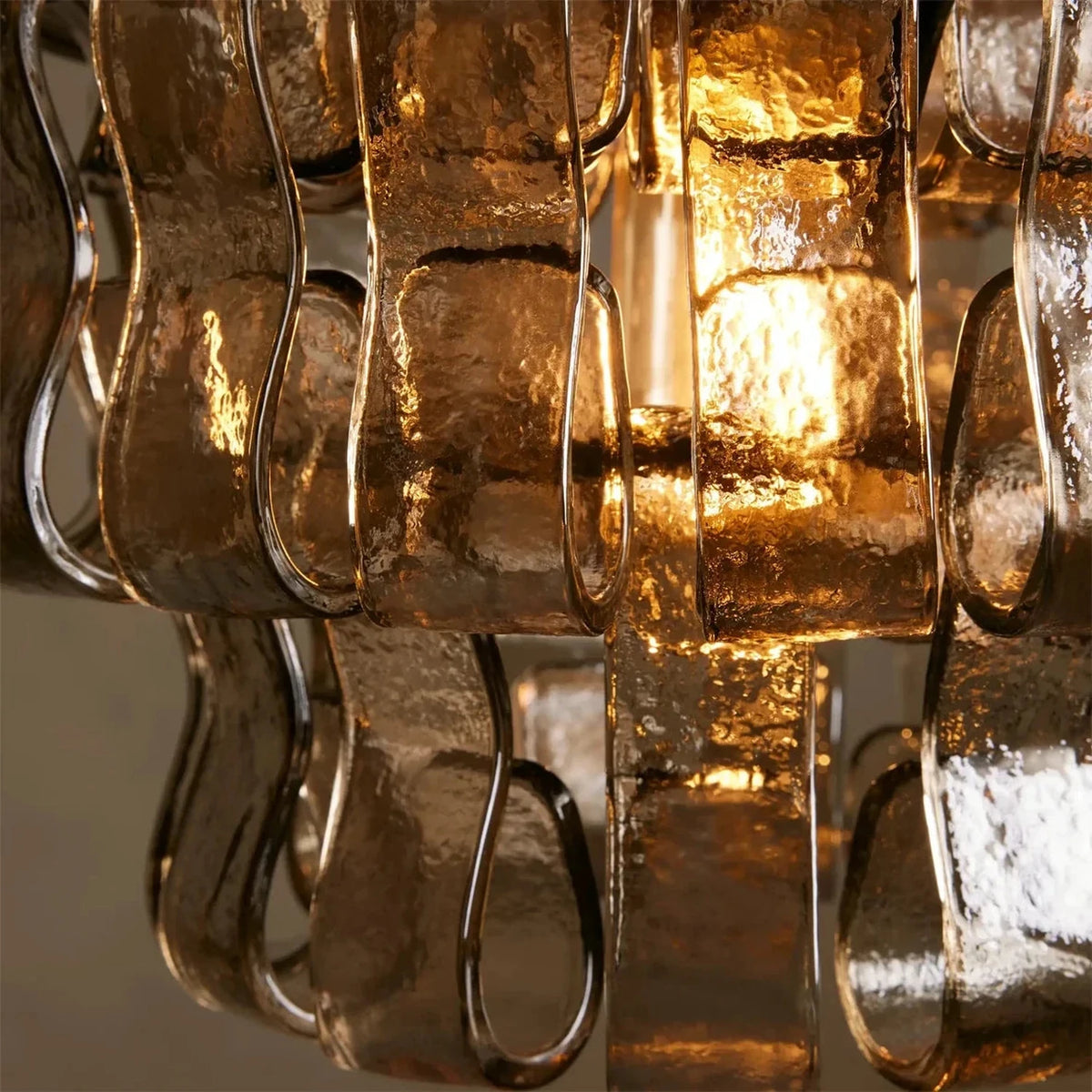 Contemporary Tiered Rippled Pendant Light in glass for Kitchen Island by AUVIELIGHT