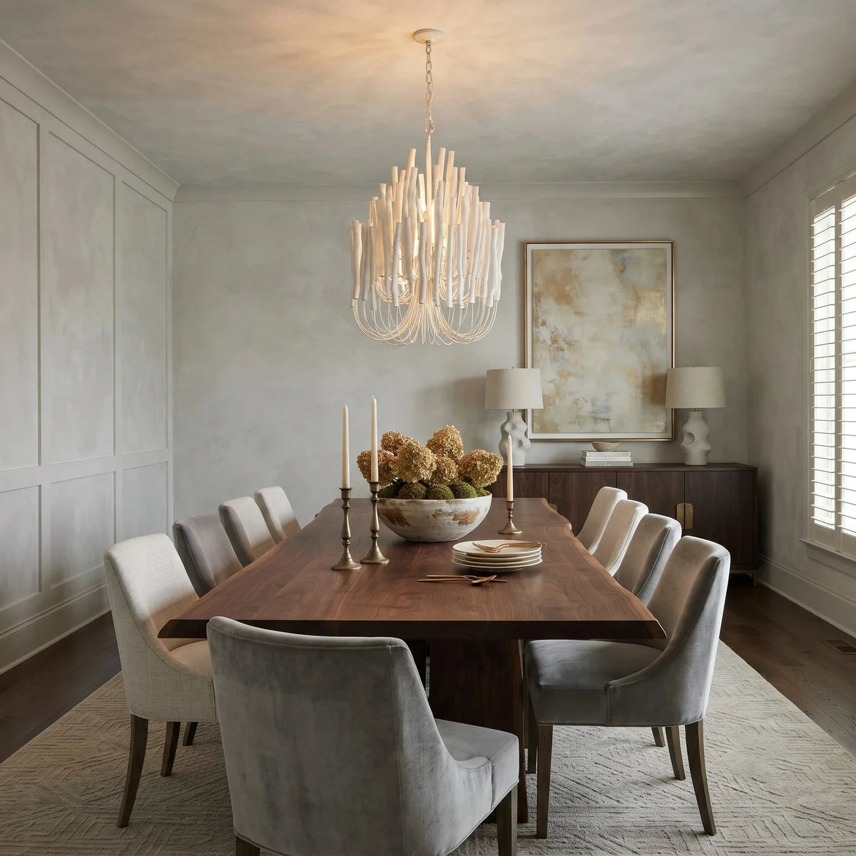 Coral Vertical Chandelier for Dining Room light fixture by AUVIELIGHT