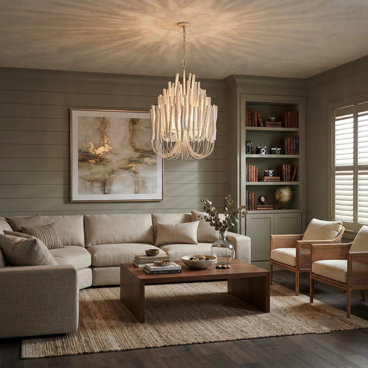 Coral Vertical Chandelier for Dining Room light fixture by AUVIELIGHT