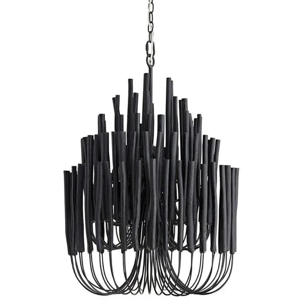Coral Vertical Chandelier for Dining Room light fixture by AUVIELIGHT, Dense wooden stick: 6 heads ∅ 20.9″ x H 29.9″ / Black and 1 other sizes