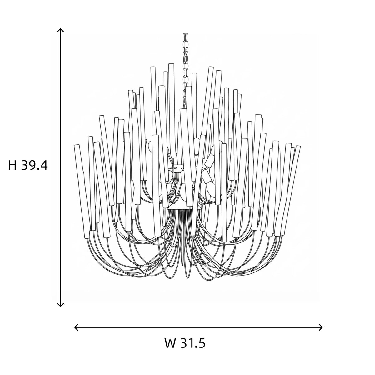 Coral Vertical Chandelier for Dining Room light fixture by AUVIELIGHT