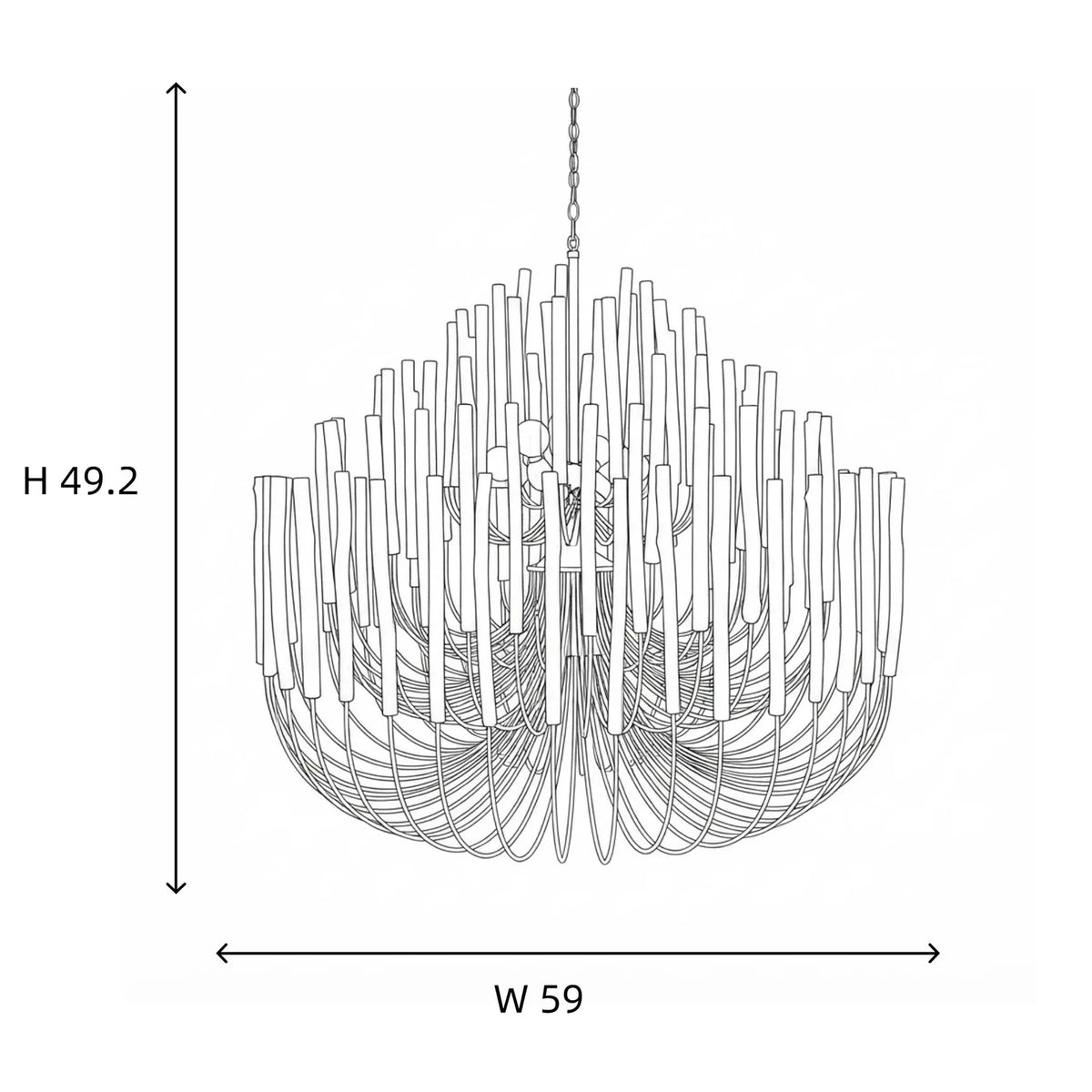 Coral Vertical Chandelier for Dining Room light fixture by AUVIELIGHT