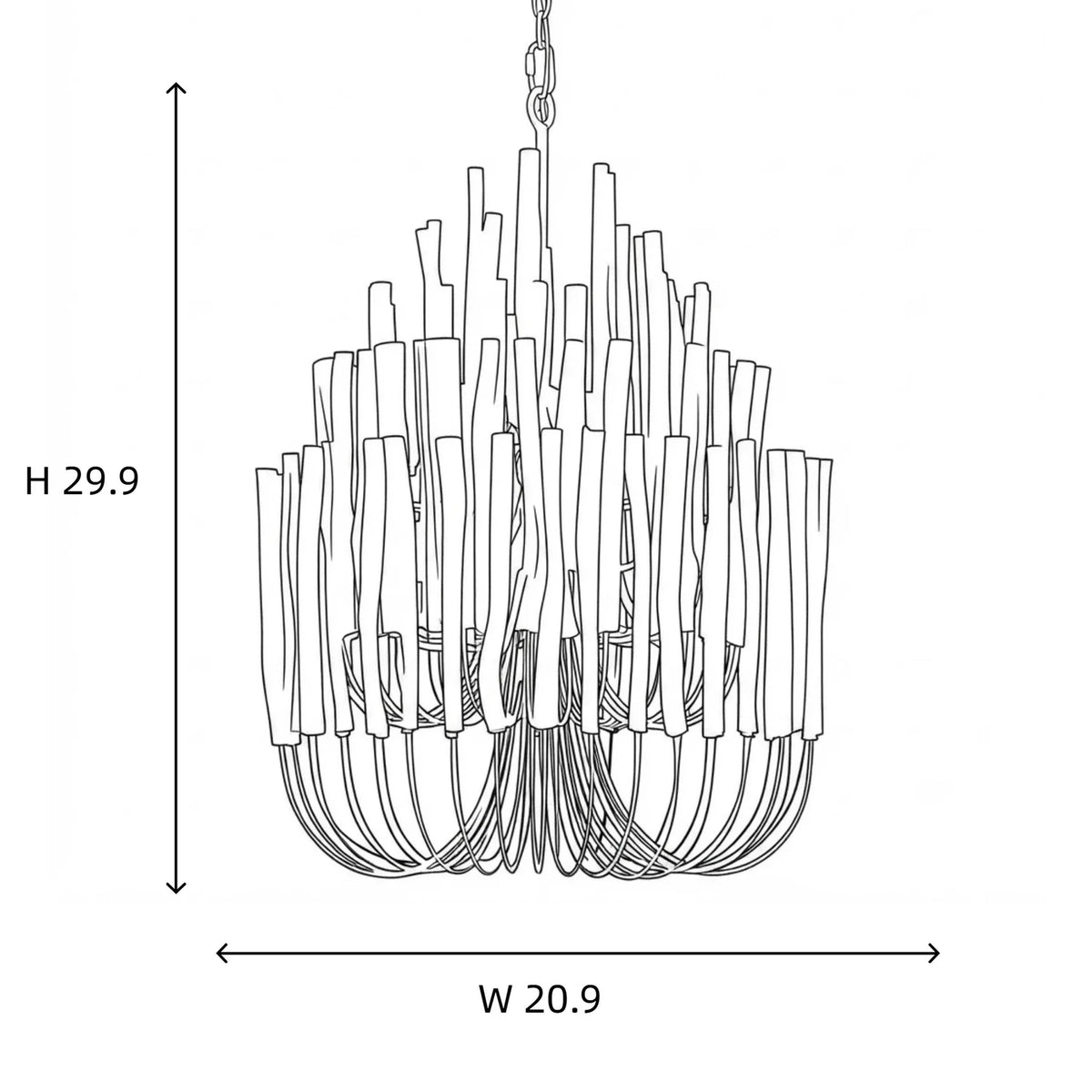 Coral Vertical Chandelier for Dining Room light fixture by AUVIELIGHT