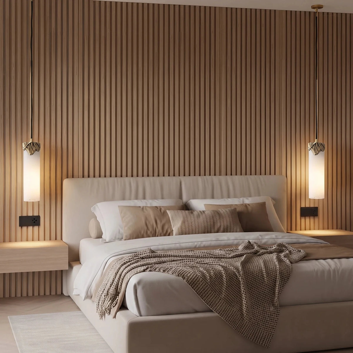 Corinth Alabaster Cylinder Pendant Light by AUVIELIGHT