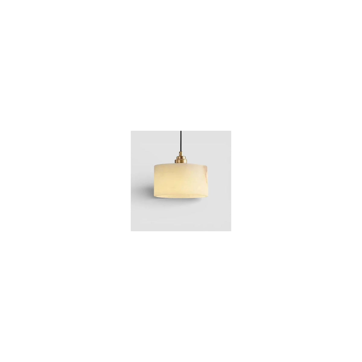 Corinth Brass Alabaster Drum light fixture by AUVIELIGHT, ∅ 6.5″ x H 3.75″ / Brass & White
