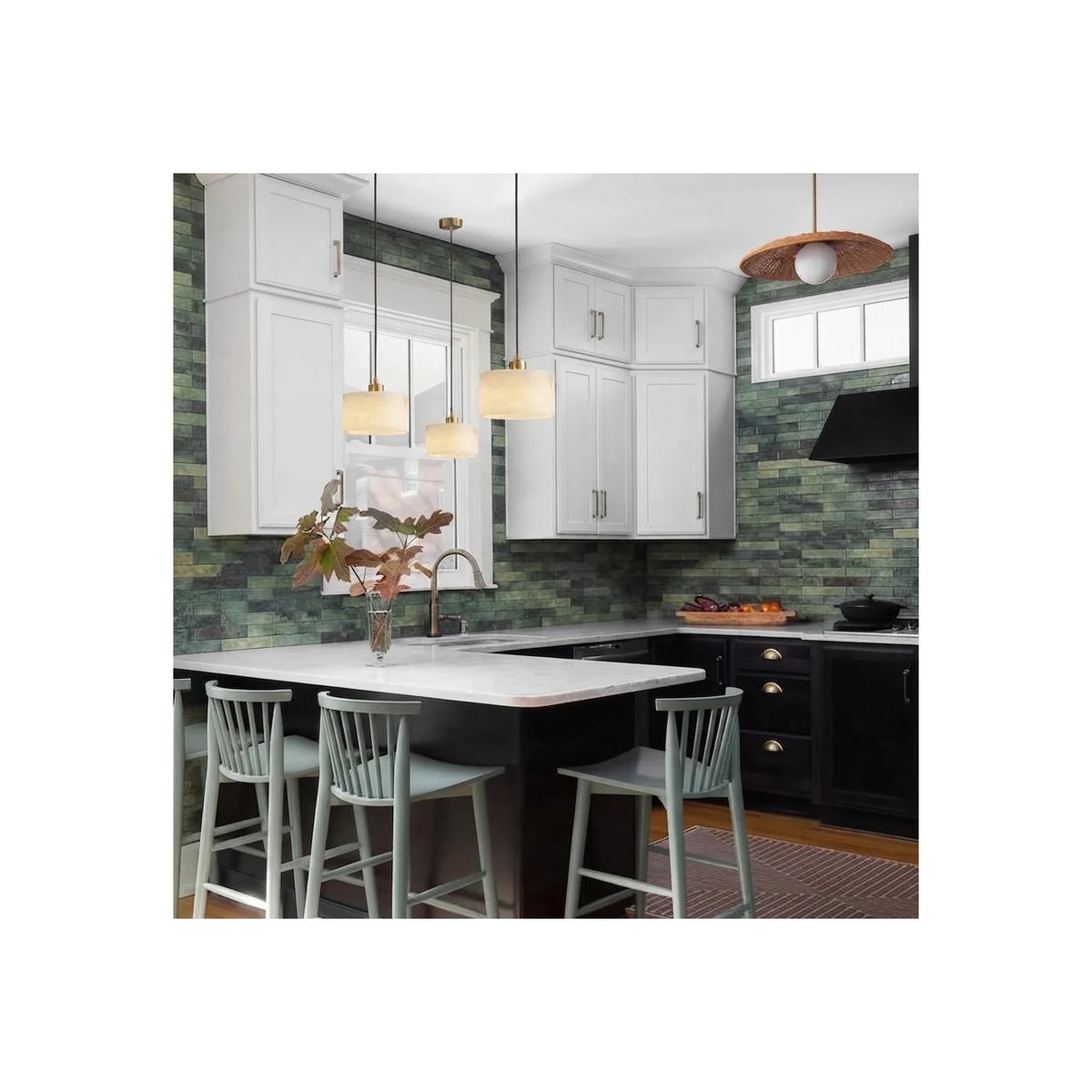 Corinth Brass Alabaster Drum light fixture by AUVIELIGHT