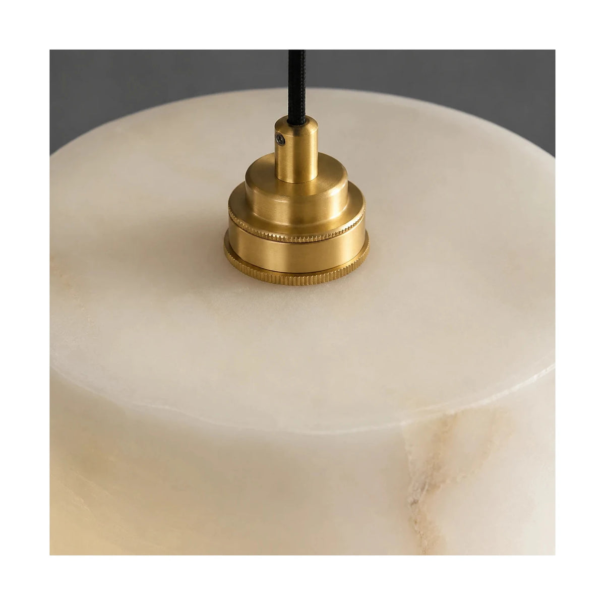 Corinth Brass Alabaster Drum light fixture by AUVIELIGHT