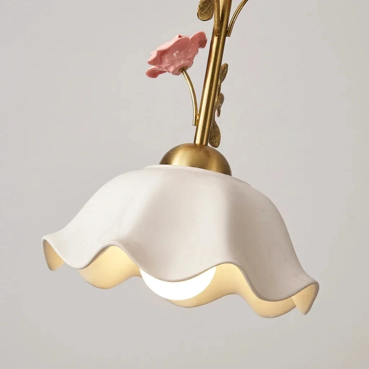 Country Linear Pendant Light in rose porcelain for Kitchen Island by AUVIELIGHT