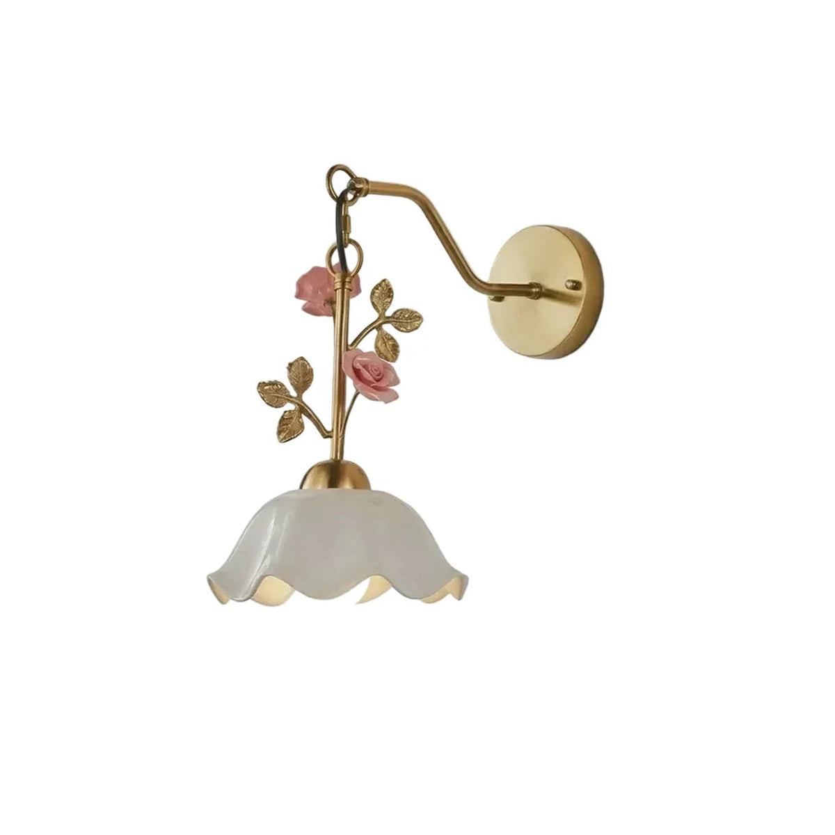 Country Wall Sconce in rose porcelain for Hallway by AUVIELIGHT