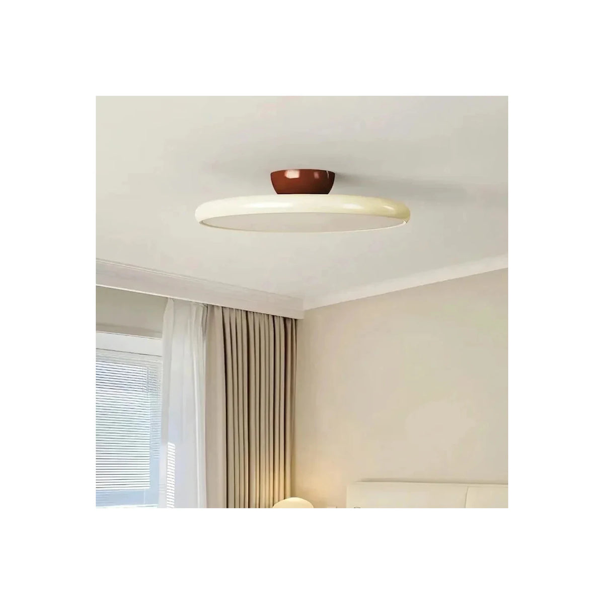CremaDisc Low Profile LED Ceiling Fixture light fixture by AUVIELIGHT, ∅ 15.7″ x H 4.8″ / Brown + Creamy white and 1 other sizes