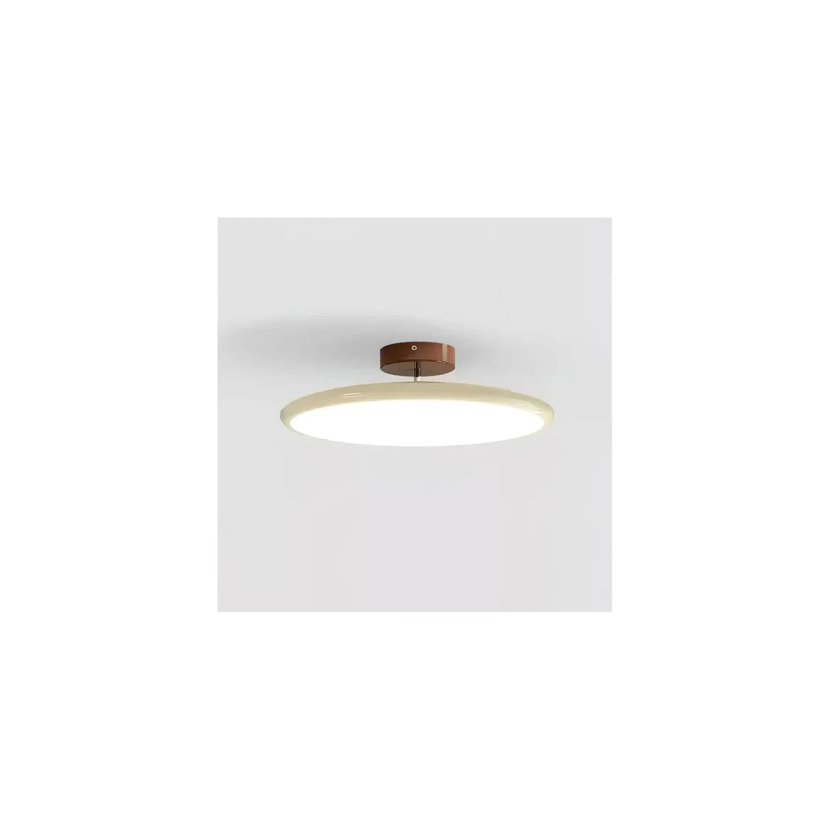 CremaDome Ultra-Flat Bedroom Ceiling Fixture light fixture by AUVIELIGHT, ∅ 15.7″ x H 3.5″ / Brown & Beige