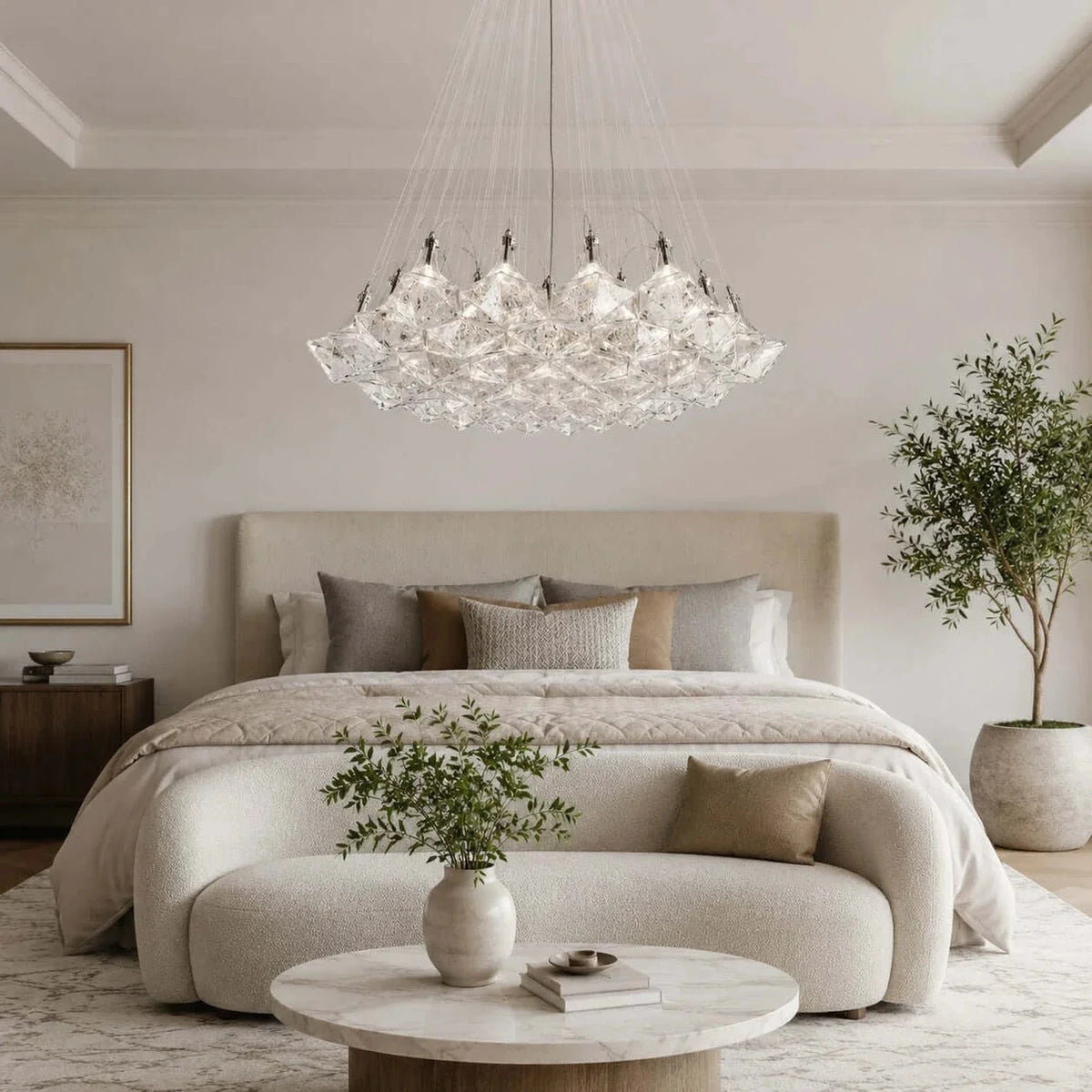 Crystalline Polyhedral Pendant Light in crystal for Dining Room by AUVIELIGHT