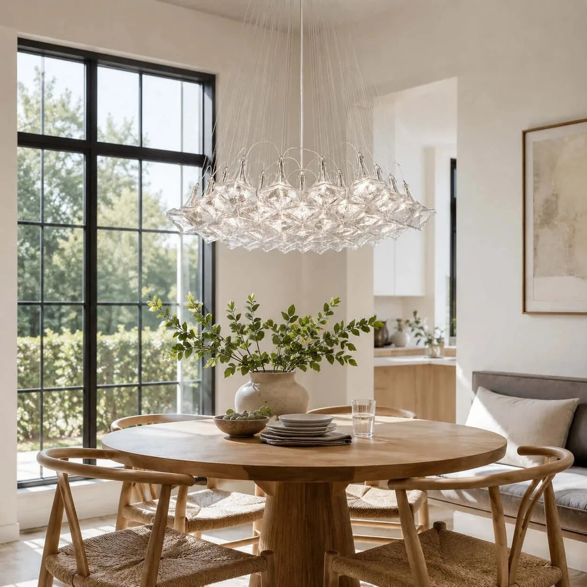 Crystalline Polyhedral Pendant Light in crystal for Dining Room by AUVIELIGHT