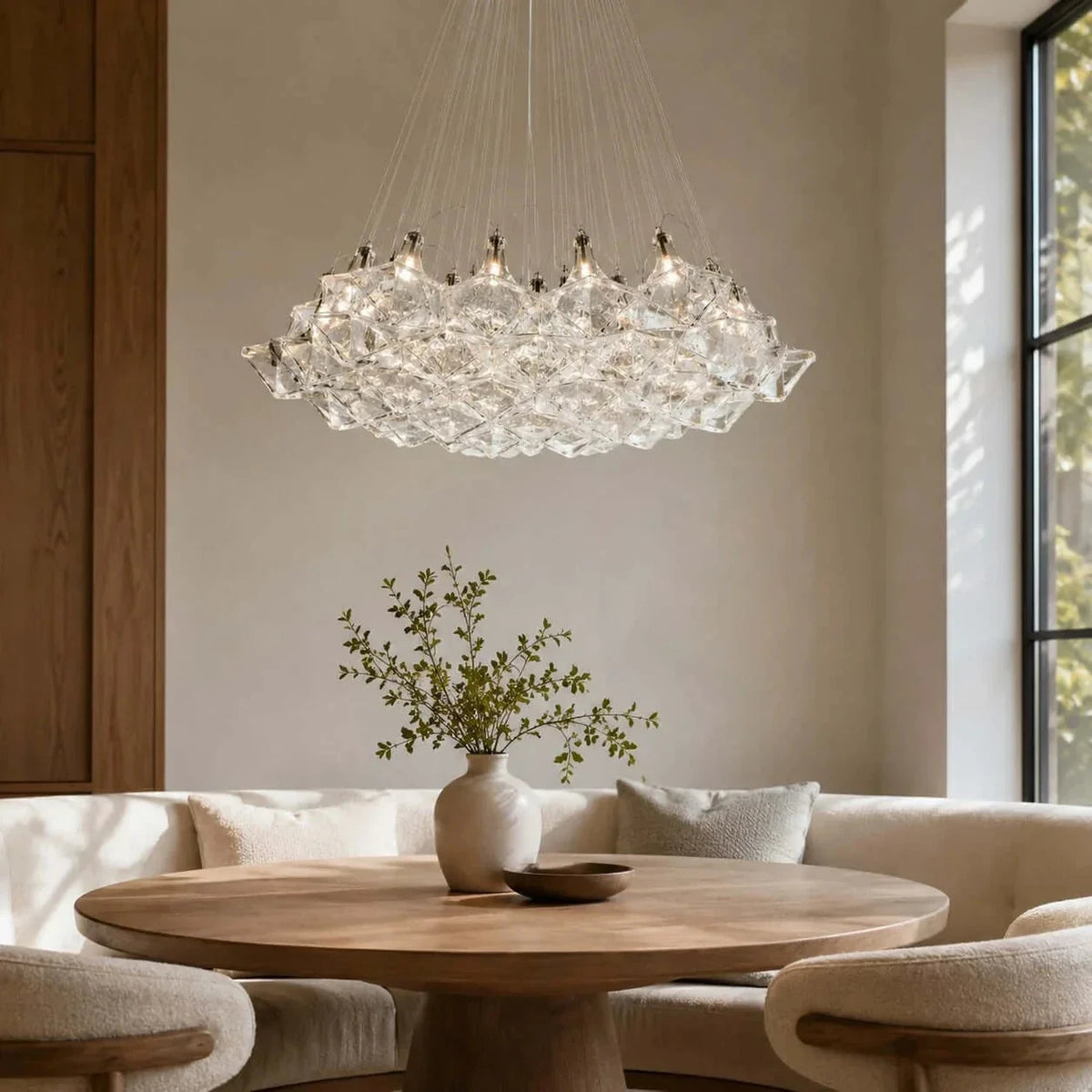 Crystalline Polyhedral Pendant Light in crystal for Dining Room by AUVIELIGHT