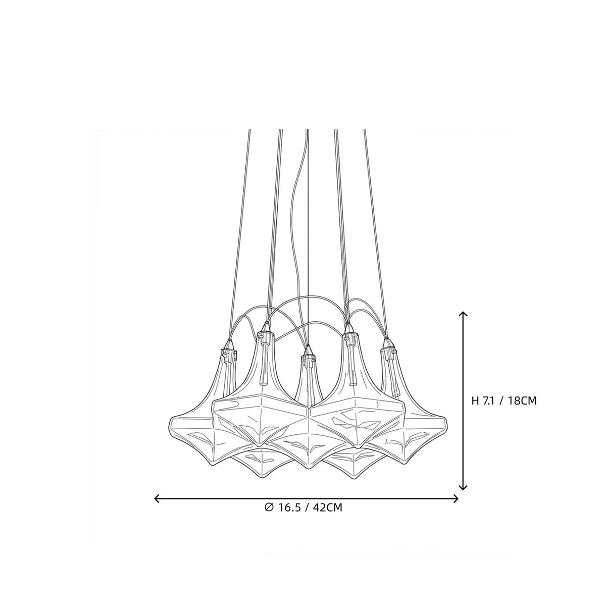 Crystalline Polyhedral Pendant Light in crystal for Dining Room by AUVIELIGHT