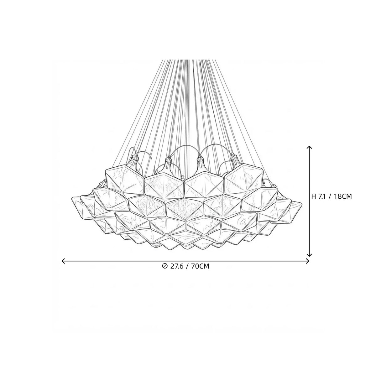 Crystalline Polyhedral Pendant Light in crystal for Dining Room by AUVIELIGHT