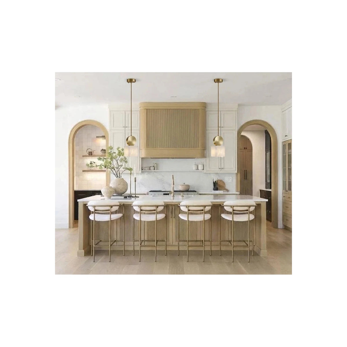 Cube Alabaster Pendant Light by AUVIELIGHT