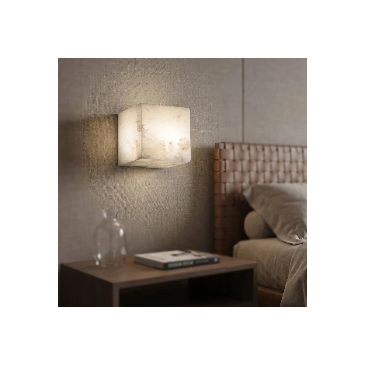 Cube Alabaster Wall Sconce light fixture by AUVIELIGHT